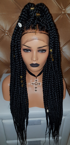 'Bella' box braid lace frontal wig