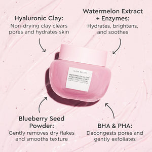 GLOW RECIPE- Watermelon Glow Hyaluronic Clay Pore-Tight Facial Mask